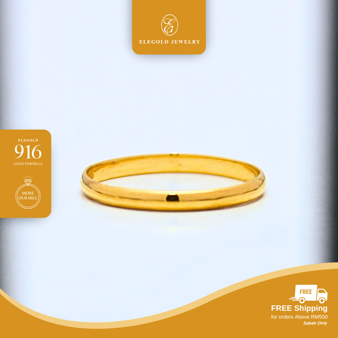 916G 1g Plain Classic Belan Rotan Ring Elegold - 20TGX