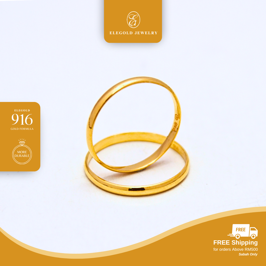 916G 1g Plain Classic Belan Rotan Ring Elegold - 20TGX