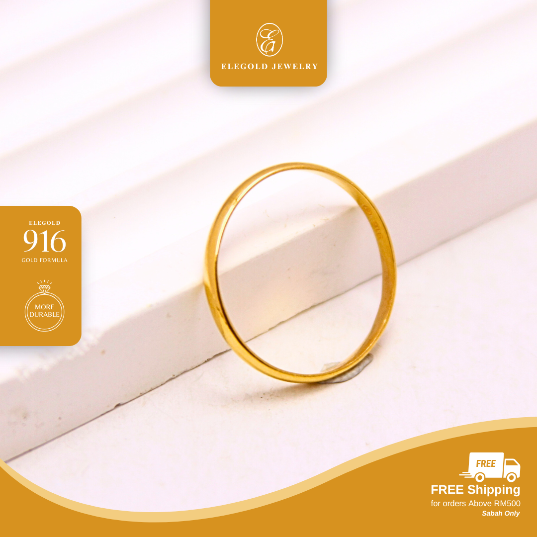 916G 1g Plain Classic Belan Rotan Ring Elegold - 20TGX