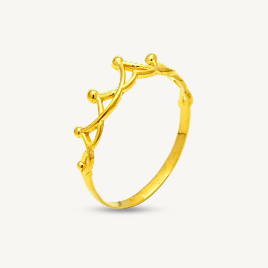 916/22K Gold 1g Plain Crown Ring Elegold