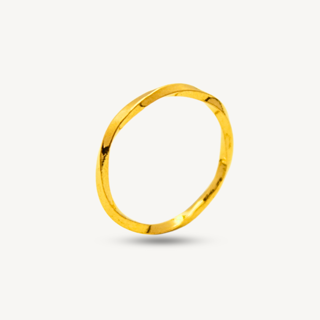 916/22K Gold 1g Plain Twisted Ring Ring Elegold