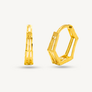 Hexagon Hoop Gold Earring Elegold