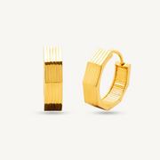 Shiny Cut Knitted Hoop Gold Earring Elegold