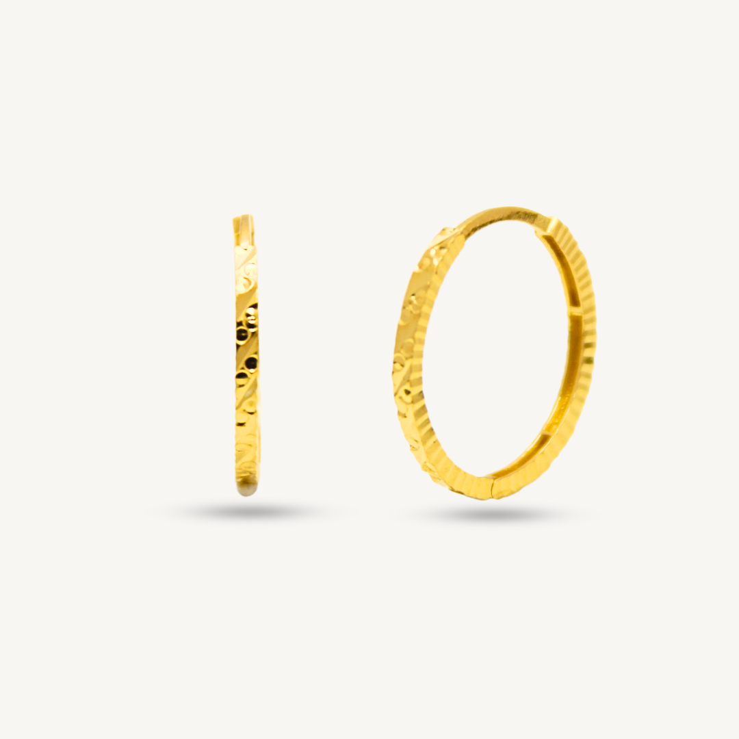 Shiny Thin Hoop Gold Earring Elegold