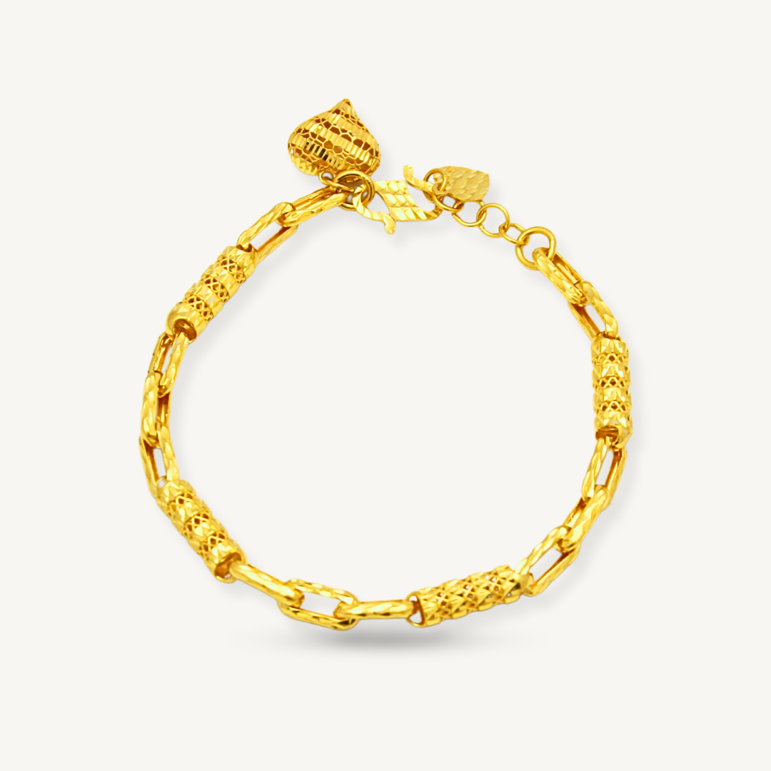 916/22K Gold Bamboo Premium Fesyen Bracelet Elegold