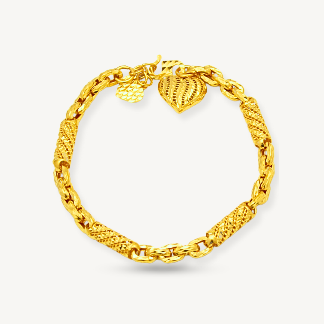 916/22K Gold Bamboo Premium Fesyen Bracelet Elegold