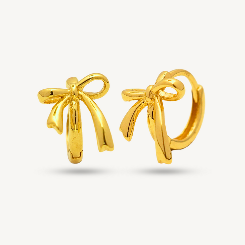916G 1g Plain Ribbon Earring Elegold - 20TLP