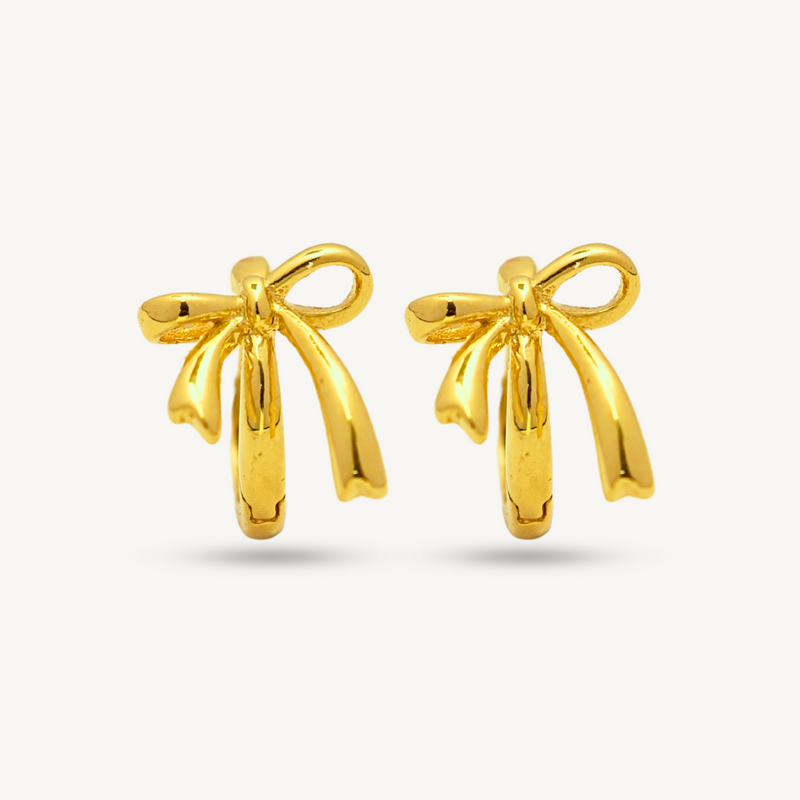 916G 1g Plain Ribbon Earring Elegold - 20TLP