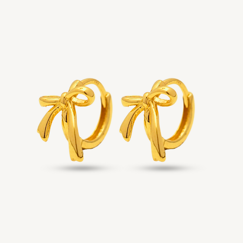 916G 1g Plain Ribbon Earring Elegold - 20TLP