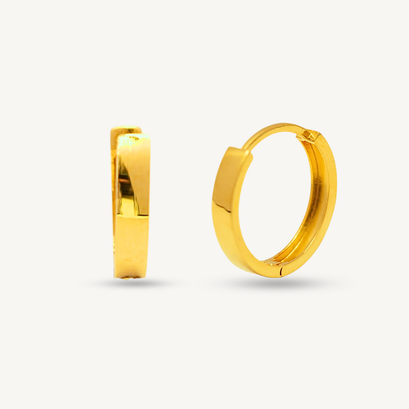 916G Bold Plain Luxury Earring Elegold - 20TP2