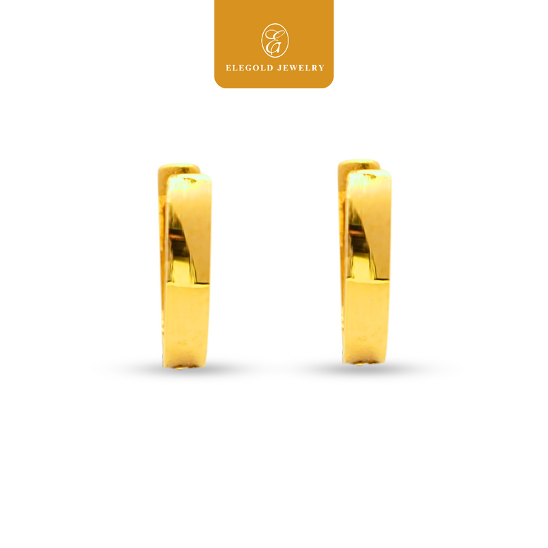 916G Bold Plain Luxury Earring Elegold - 20TP2