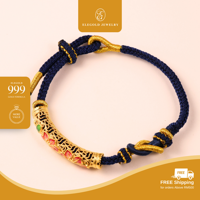 999G [0.5g] Trendy Buluh Perindu Charm Rope Set Pendant Elegold - 20TPD