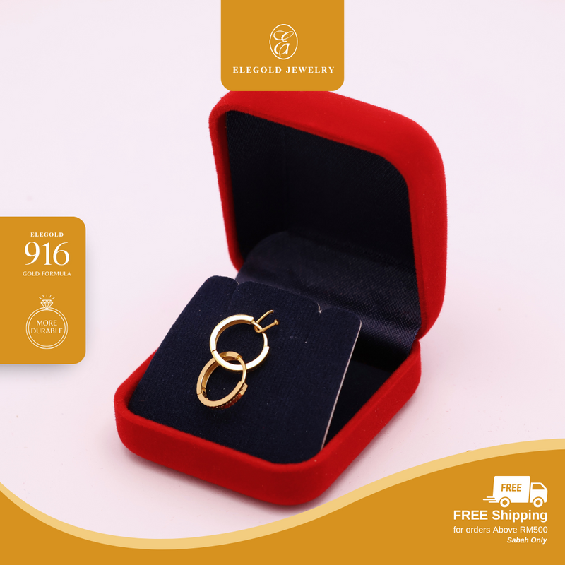 916G 1g Shattered Ice Thin Earring Elegold - 20TPX