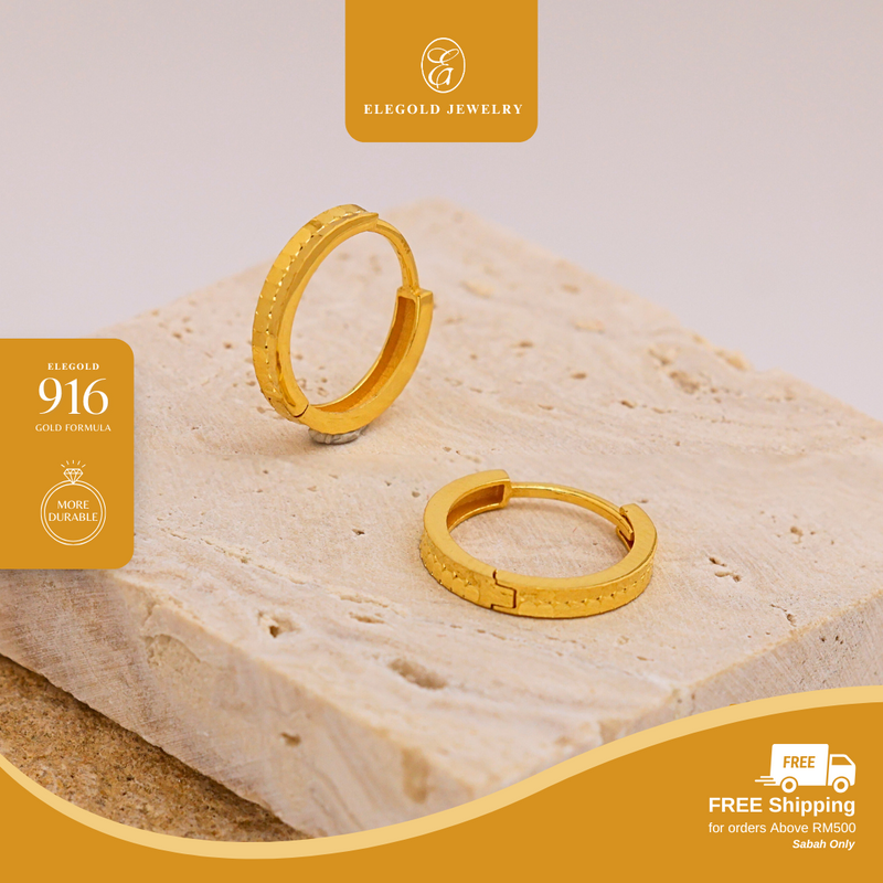 916G 1g Shattered Ice Thin Earring Elegold - 20TPX