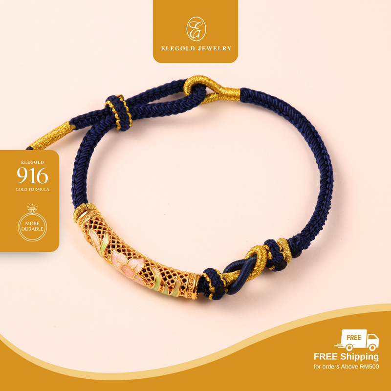 916G [0.5g] Trendy Buluh Perindu Charm Rope Set Pendant Elegold - 20TQR