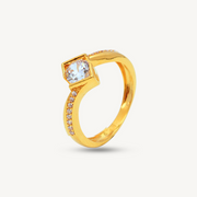 916G Twist Luxury Stone Tunang Sided Cincin Ring Elegold - 20TS6