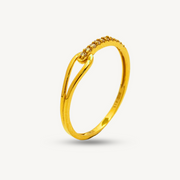 916G Minimalist Plain Tunang Batu Mix Ring Elegold - 20TSF