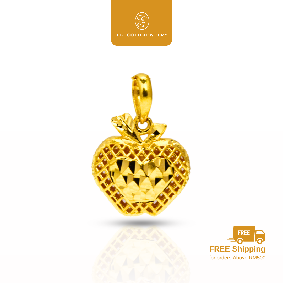 Apply Shiny Cut Gold Pendant Elegold