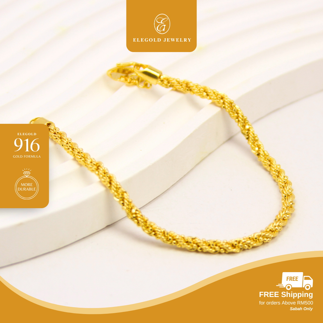 Beads & Mix Bracelet | Jagung Pintal Rantai Tangan Gold Bracelet Elegold