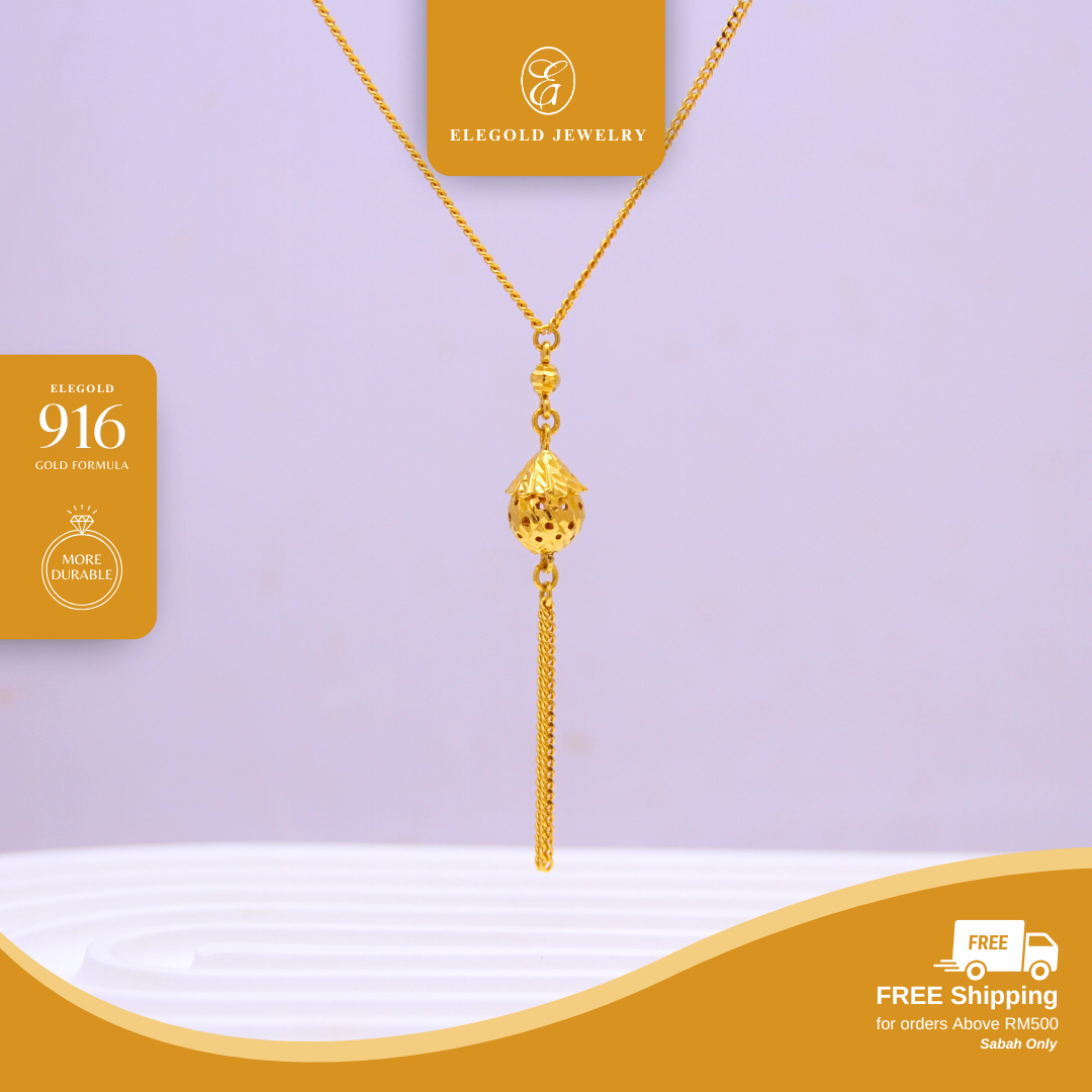 916G Dangling Fashion Necklace Pendant Set Necklace Elegold - 20LXH