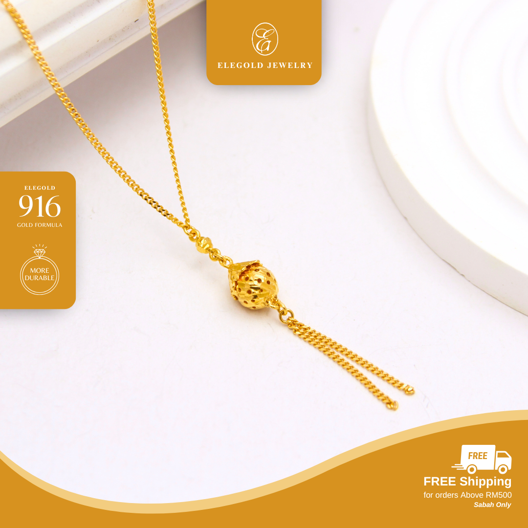 916G Dangling Fashion Necklace Pendant Set Necklace Elegold - 20LXH