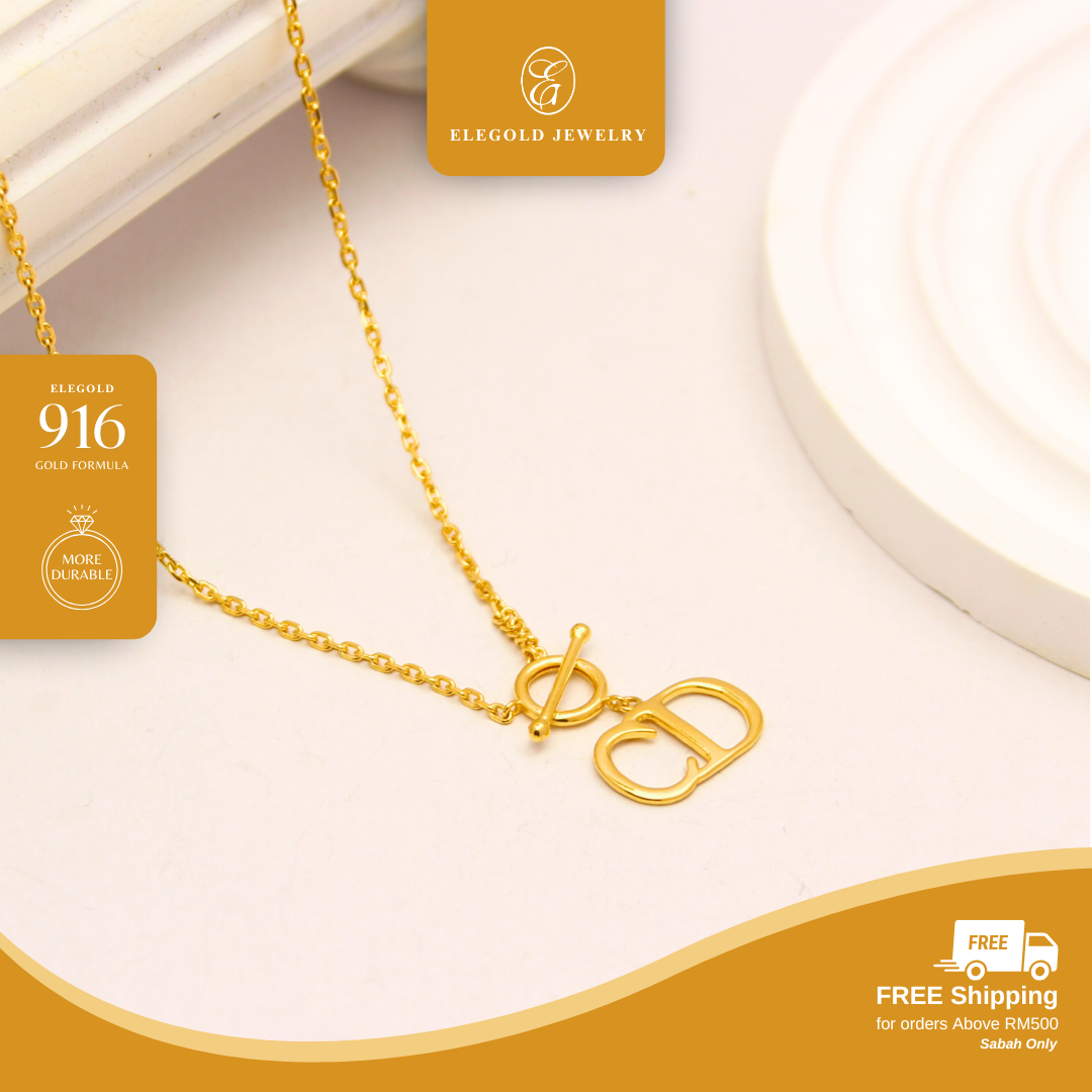 916G Luxury Choker Necklace Pendant Set Necklace Elegold - 20RRV