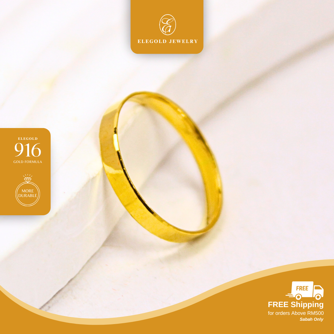 Plain Comfort Fit Wedding Gold Ring Elegold
