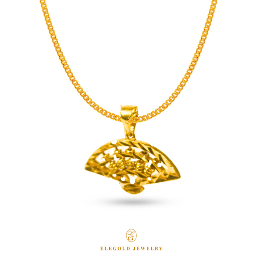 Elegold 916 Gold Abascus Styled Fan Pendant