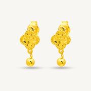 Elegold 916G Clover shattered ice Earring Subang Anting-Anting - 20U2M