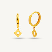 Elegold 916G Plain Dangling Clover Clip Earring Subang Anting-Anting - 20U9N