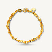 Elegold 916G Plain Wave Fashion Bracelet Rantai Tangan - 20U7H