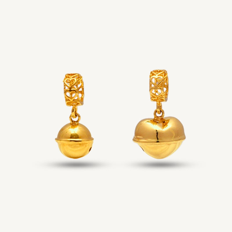 Elegold 916G Plain Bell Small Big Charm Loket Pendant - 20U84