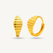 Elegold 916G Plain Half Circle Clip Earring Subang Anting-Anting - 20U8V