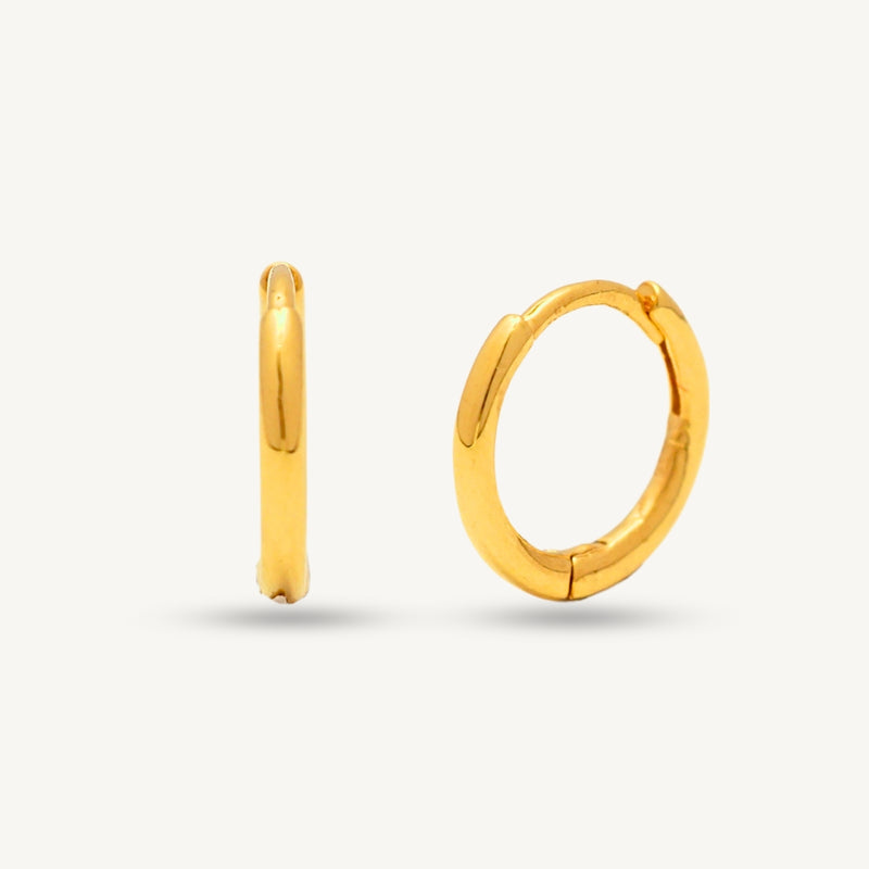 Elegold 916G Minimalist Plain Classic Solid Clip Earring Subang Anting-Anting - 20U9H