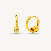 Elegold 916G Shiny Roller Plain Hoop Earring Subang Anting-Anting - 20U9Q