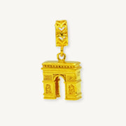 Elegold 916G Arc de Triomphe Paris Building Solid Plain Charm Loket Pendant - 20UXN