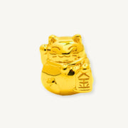 Elegold 916G Prosperity Cat Plain Solid Charm Loket Pendant - 20UY6