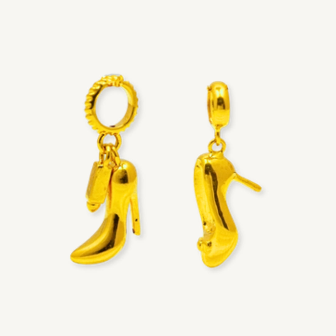 Elegold 916G Modern Plain High Heels Loket Pendant - 20VFT
