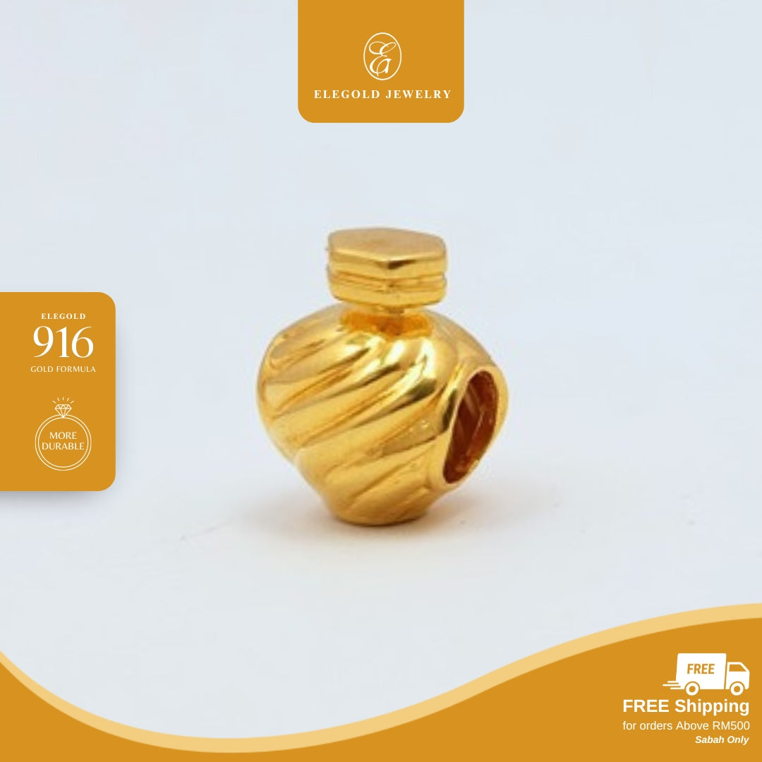 Elegold 916G Modern Luxury Perfume Bag Charm Loket Pendant - 20VG2
