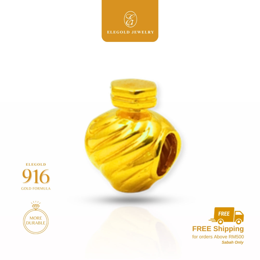 Elegold 916G Modern Luxury Perfume Bag Charm Loket Pendant - 20VG2