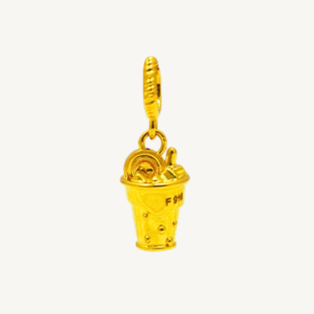 Elegold 916G Pastry Ice Cream Plain Dessert Drink Loket Pendant - 20VG6
