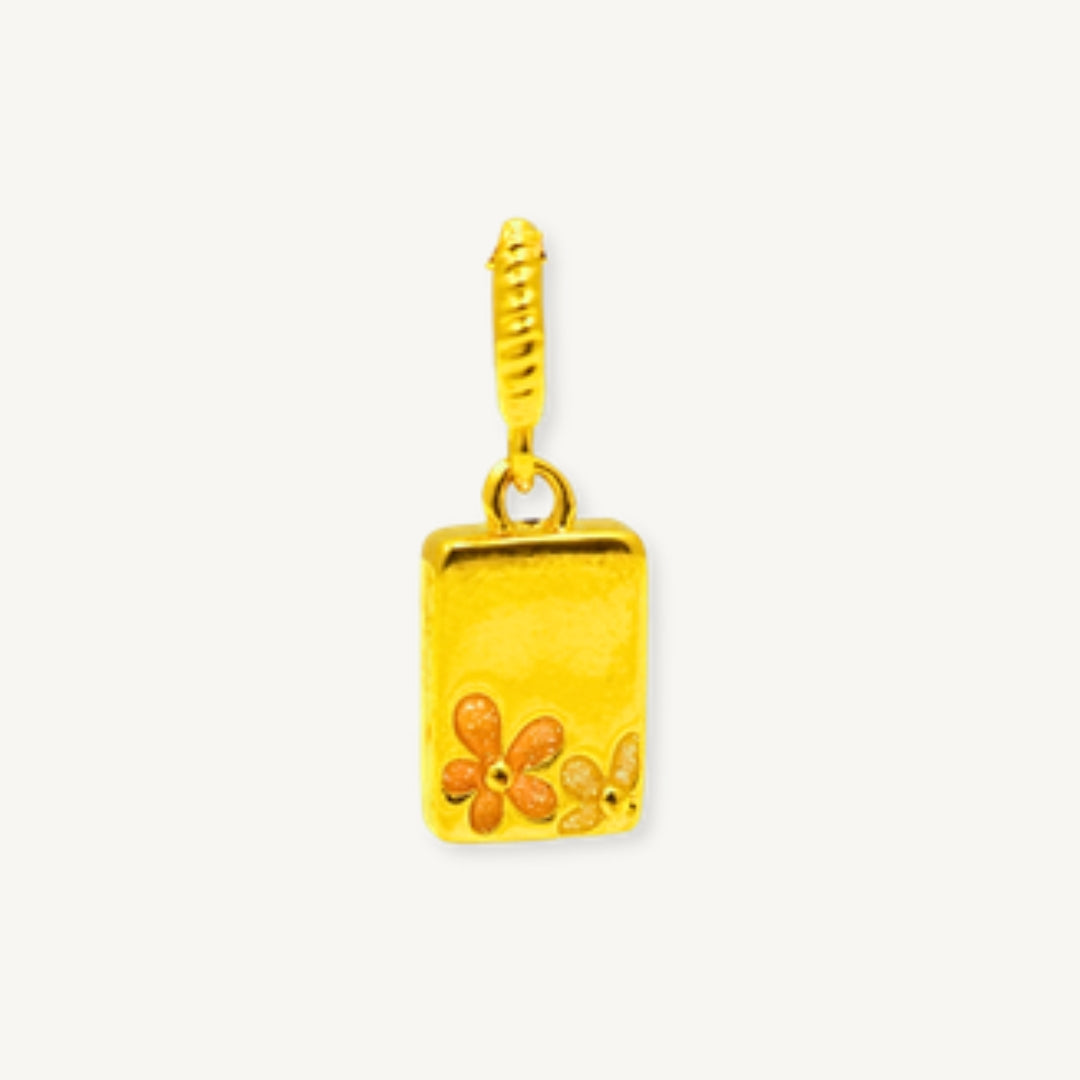 Elegold 916G Books Diary Flower School Set Hallow Charm Loket Pendant - 20VG8