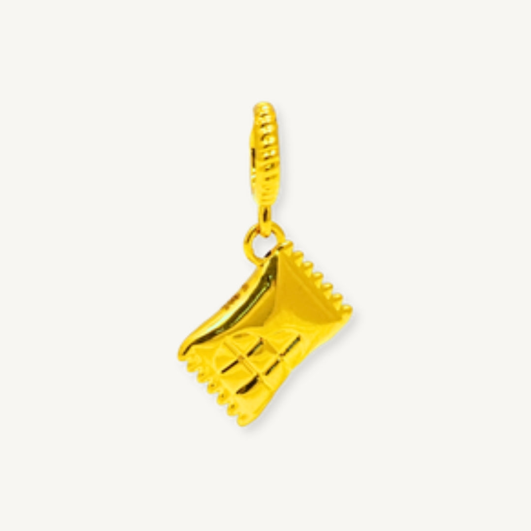 Elegold 916G Heart Snack Package Enamel Plain Charm Loket Pendant - 20VGE