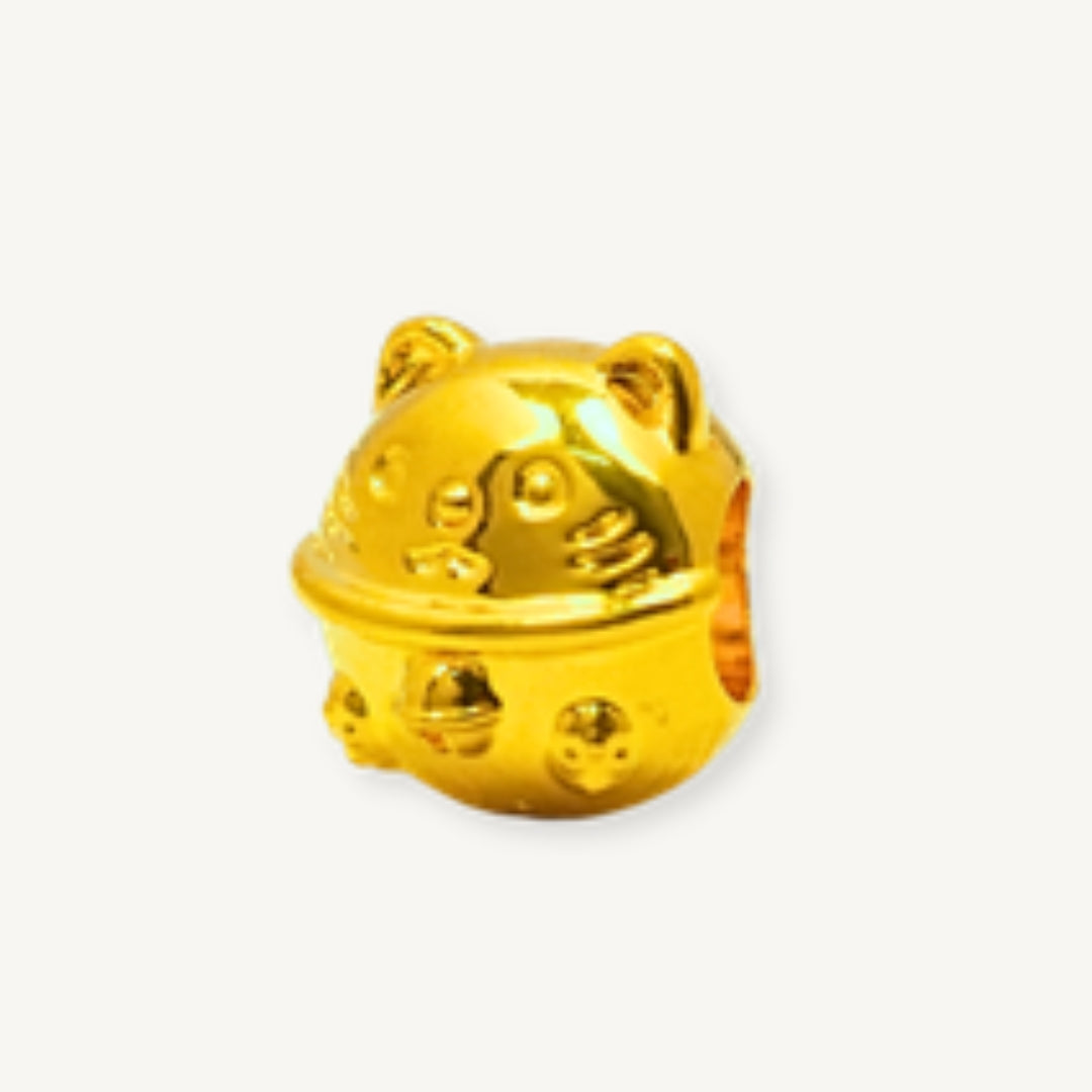 Elegold 916G Cat Tiny Plain 5G Hallow Charm Loket Pendant - 20VGH