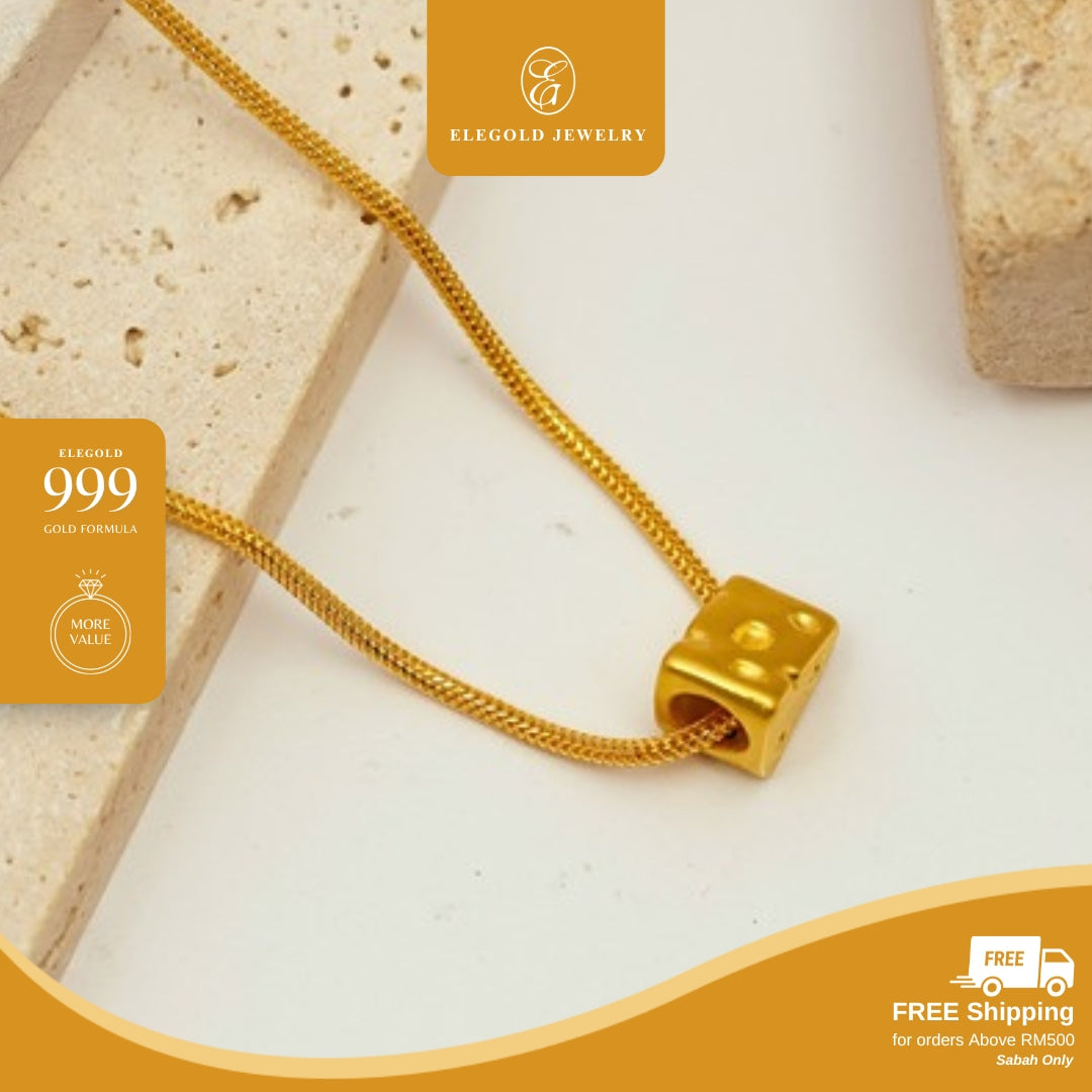Elegold 999G Cheese Pastry Hallow Charm Loket Pendant - 20VGT