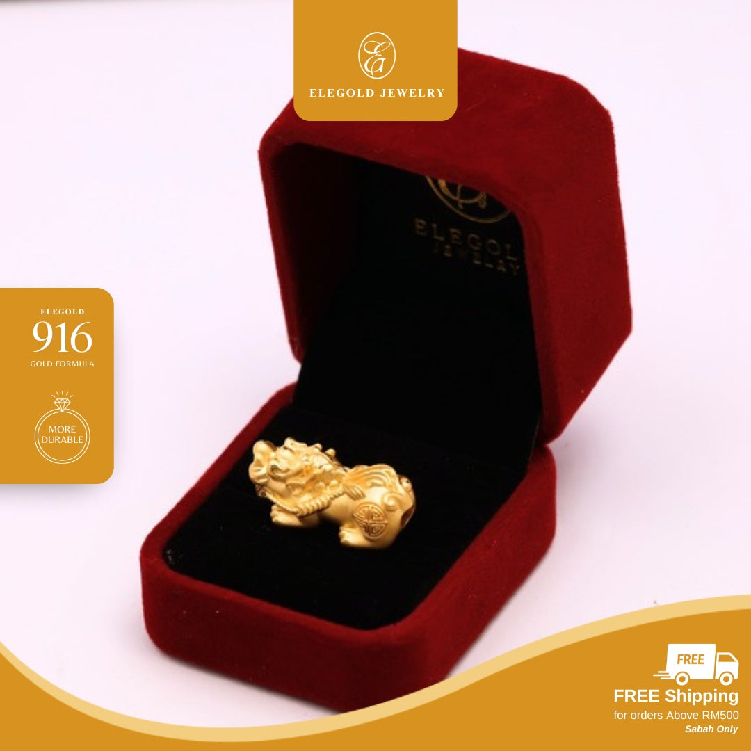 Elegold 999G Pixiu Prosperity Bold Charm Loket Pendant - 20VGV