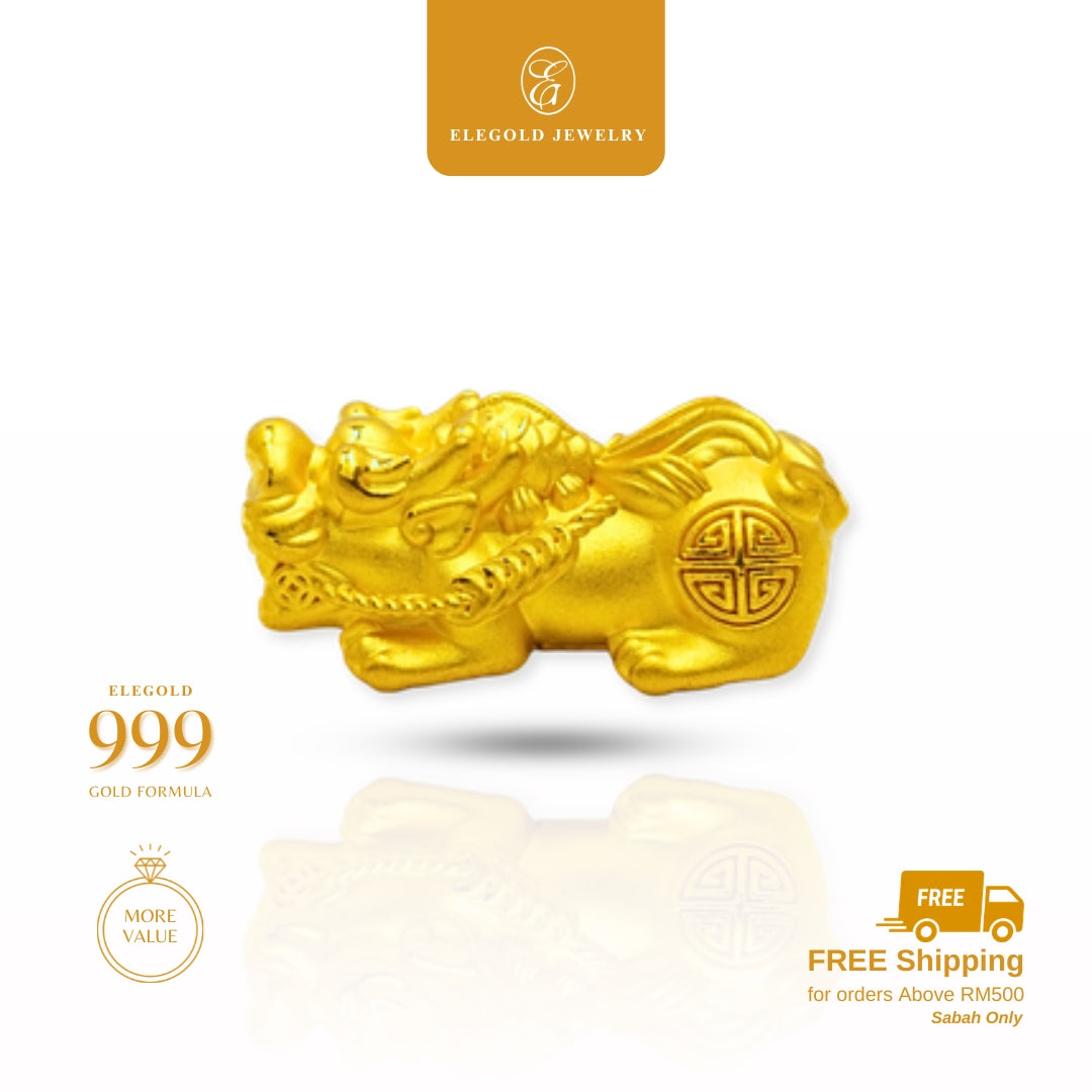 Elegold 999G Pixiu Prosperity Bold Charm Loket Pendant - 20VGV