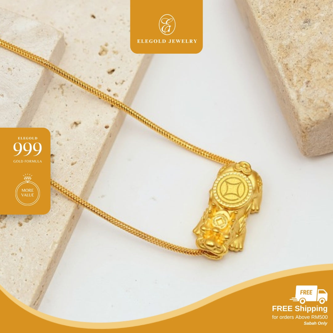 Elegold 999G Pixiu Prosperity Bold Charm Loket Pendant - 20VGW
