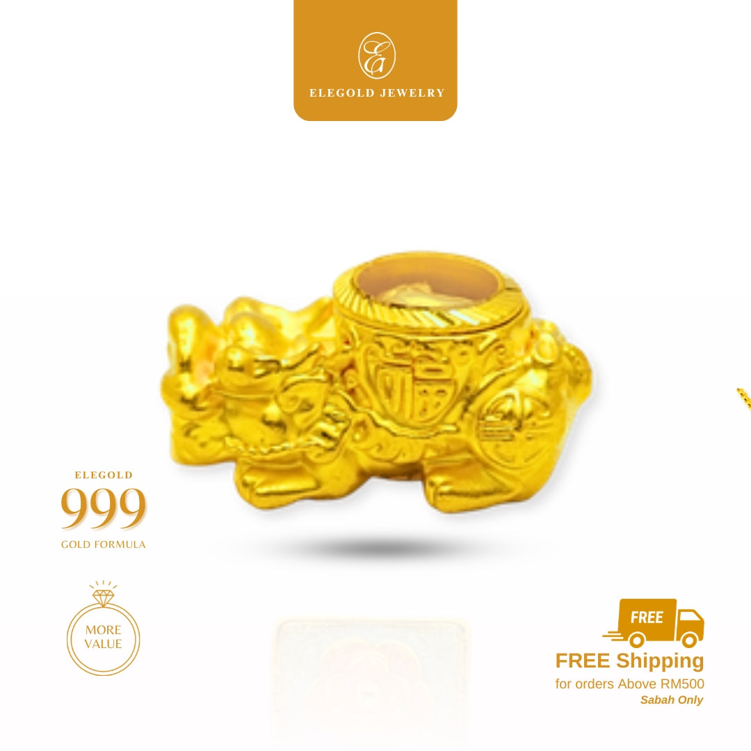Elegold 999G Pixiu Prosperity Bold Charm Loket Pendant - 20VGW