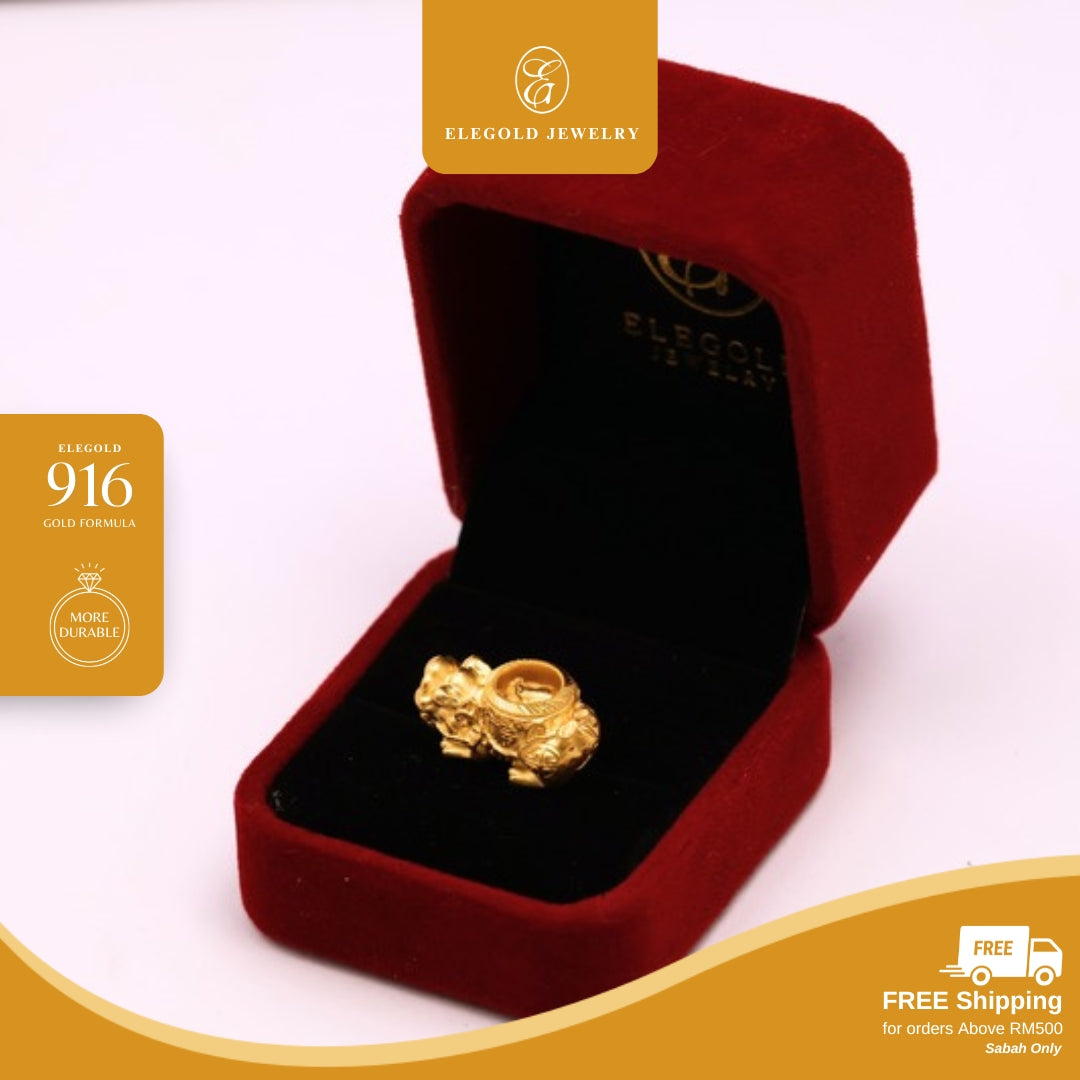 Elegold 999G Pixiu Prosperity Bold Charm Loket Pendant - 20VGX